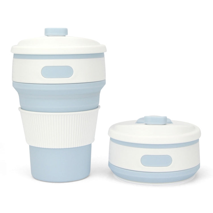 350ml Folding Portable Silicone Coffee Cup Multi-function Travel Cup – Durable Build, Easy to Use Baby Blue