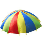 5m Children Outdoor Game Exercise Sport Toys Rainbow Umbrella Parachute Play Fun Toy with 12 Handle Straps for Families / Kindergartens / Amusement Parks, 5m 12 Handle Straps