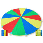 5m Children Outdoor Game Exercise Sport Toys Rainbow Umbrella Parachute Play Fun Toy with 12 Handle Straps for Families / Kindergartens / Amusement Parks, 5m 12 Handle Straps