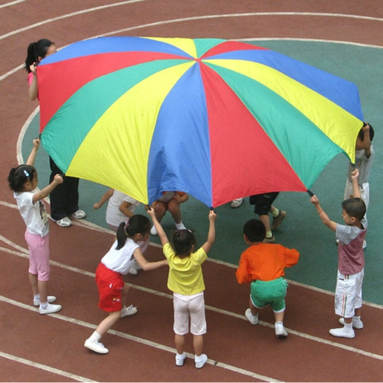 5m Children Outdoor Game Exercise Sport Toys Rainbow Umbrella Parachute Play Fun Toy with 12 Handle Straps for Families / Kindergartens / Amusement Parks, 5m 12 Handle Straps