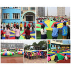 5m Children Outdoor Game Exercise Sport Toys Rainbow Umbrella Parachute Play Fun Toy with 12 Handle Straps for Families / Kindergartens / Amusement Parks, 5m 12 Handle Straps