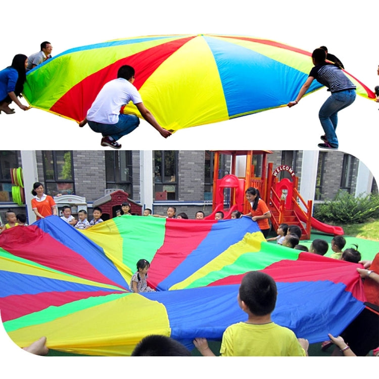 7m Children Outdoor Game Exercise Sport Toys Rainbow Umbrella Parachute Play Fun Toy with 16 Handle Straps for Families / Kindergartens / Amusement Parks, 7m 16 Handle Straps