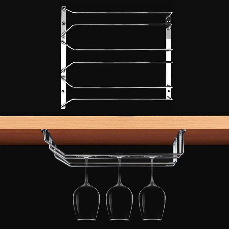 MICLAN Three Rows Stainless Steel Hanging Wine Glass Holder, Size: 34*32*27cm, Size: 34*32*27cm Size: 34*32*27cm