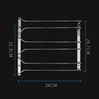 MICLAN Three Rows Stainless Steel Hanging Wine Glass Holder, Size: 34*32*27cm, Size: 34*32*27cm