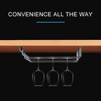 MICLAN Three Rows Stainless Steel Hanging Wine Glass Holder, Size: 34*32*27cm, Size: 34*32*27cm