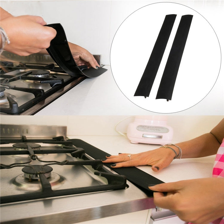 Gas Stove Slit Strip Antifouling Dustproof Waterproof Kitchen Black Sealing Strip, Size: 53.5*5*1cm, 53.5cm(Black) 53.5cm(Black)