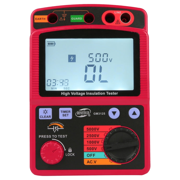 BENETECH GM3125 High Voltage Insulation Tester Resistance Tester, GM3125 GM3125
