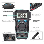 BSIDE ADM66 Handheld Household 6000 Count AC / DC Current Voltage Capacitor Automatic Range Multimeter with LCD Backlight & Card Slot Function – Card Slot