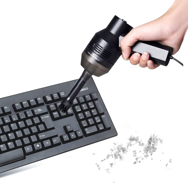 HK-6019A 3.5W Portable USB Powerful Suction Cleaner Computer Keyboard Brush Nozzle Dust Collector Handheld Sucker Clean Kit for Cleaning Laptop PC / Pets, USB Cable Length: 1.8m, DC 5V(Black) – Durable Build, Easy to Use Default Title