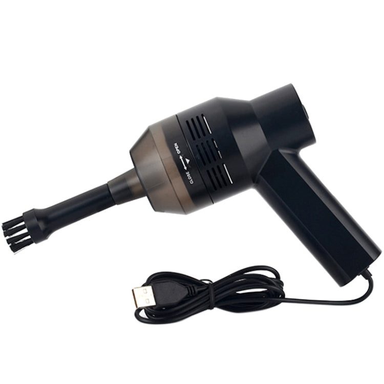 HK-6019A 3.5W Portable USB Powerful Suction Cleaner Computer Keyboard Brush Nozzle Dust Collector Handheld Sucker Clean Kit for Cleaning Laptop PC / Pets, USB Cable Length: 1.8m, DC 5V(Black) – Durable Build, Easy to Use