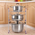 Multi-function Kitchen Pot Rack Three-layer Wok Soup Pot Stainless Steel Pot Rack, Three-layer Three-layer
