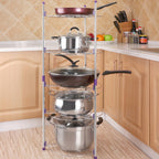 Multi-function Kitchen Pot Rack Five-layer Wok Soup Pot Stainless Steel Pot Rack, Five-layer
