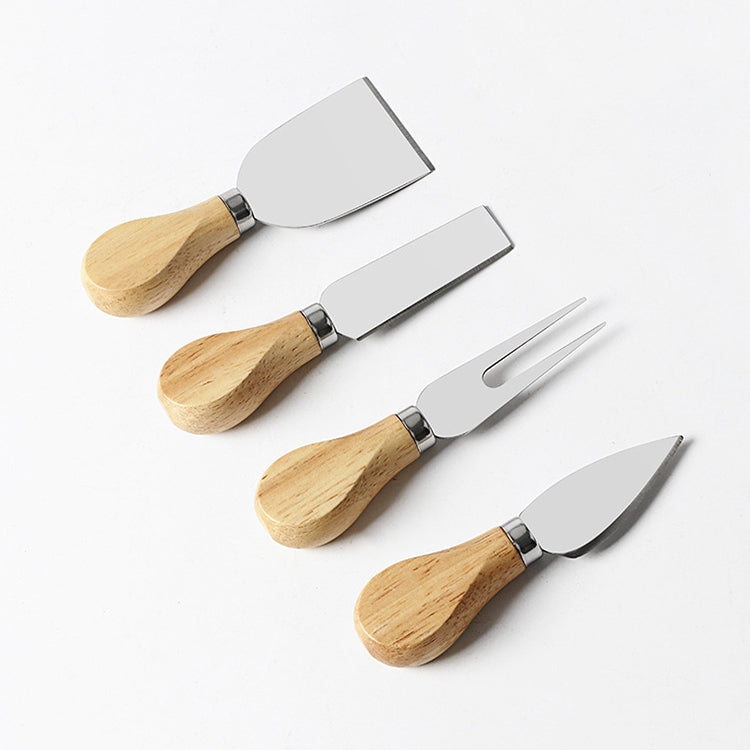 kn603 4 in 1 Wooden Handle Stainless Steel Cheese Knife Baking Tool Set Default Title