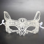 Halloween Masquerade Party Dance Sexy Lady Lace Cat King Mask, Cat King