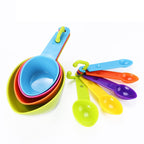 kn7600 9 in 1 Colorful Pointed Plastic Measuring Spoon Measuring Cup Baking Tool Set, 9 Pieces Set 9 Pieces Set
