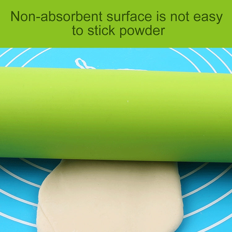 kn055 Solid Wooden Handle Silicone Rolling Pin Non-stick Food Dumpling Stick, Length: 43cm, Random Color Delivery, 43cm