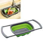 kn003 Household RetractableFruit and Vegetable Water Filter Basket Washing Basket, Green, Red Green Green