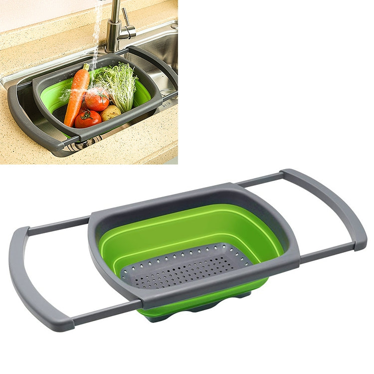 kn003 Household RetractableFruit and Vegetable Water Filter Basket Washing Basket, Green, Red Green Green