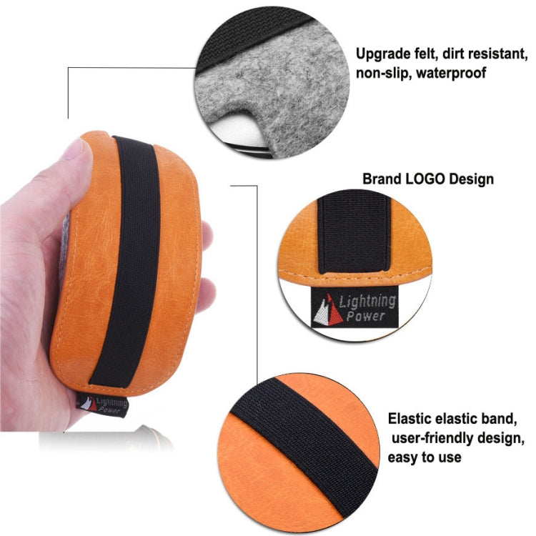 European Style Elastic PU Leather Fur Felt Mouse Storage Bag for Apple Magic Mouse 2, European Style – Shockproof, Waterproof, Flip