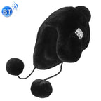 Bluetooth Warm Plush Hat, Supports Phone Answering & Bluetooth Photo Taking & Music Playing Black