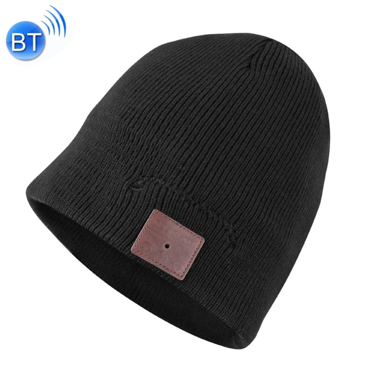 Bluetooth Warm Knit Hat, Supports Phone Answering & Bluetooth Photo Taking & Music Playing Black