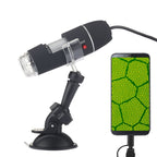 1600X Magnifier HD 0.3MP Image Sensor 2 in 1 USB Digital Microscope with 8 LED & Professional Stand, 1600X 1600X