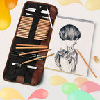 Beginner Sketching Tools (18 PCS Sketching Pencils + Charcoal Pencil + Erasers + Pen Curtain + Art Knife) Sketching Set, Sketching Set Sketching Set Black