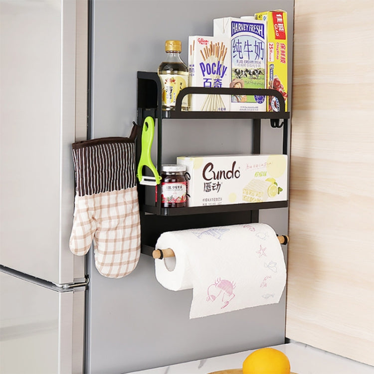 Kitchen Double Layers Magnetic Refrigerator Rack Storage Holder, Double Layers Double Layers