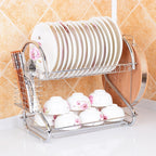 Multi-function Kitchen Stainless Steel Double Diskes Rack Hanging Knife Chopping Block Holder, Knife Chopping Block Holder Knife Chopping Block Holder