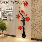 Creative Vase 3D Acrylic Stereo Wall Stickers TV Background Wall Corridor Home Decoration, Size: 79x200x4cm, Size: 79*200cm – Durable Build, Easy to Use Size: 79*200cm HC6174A