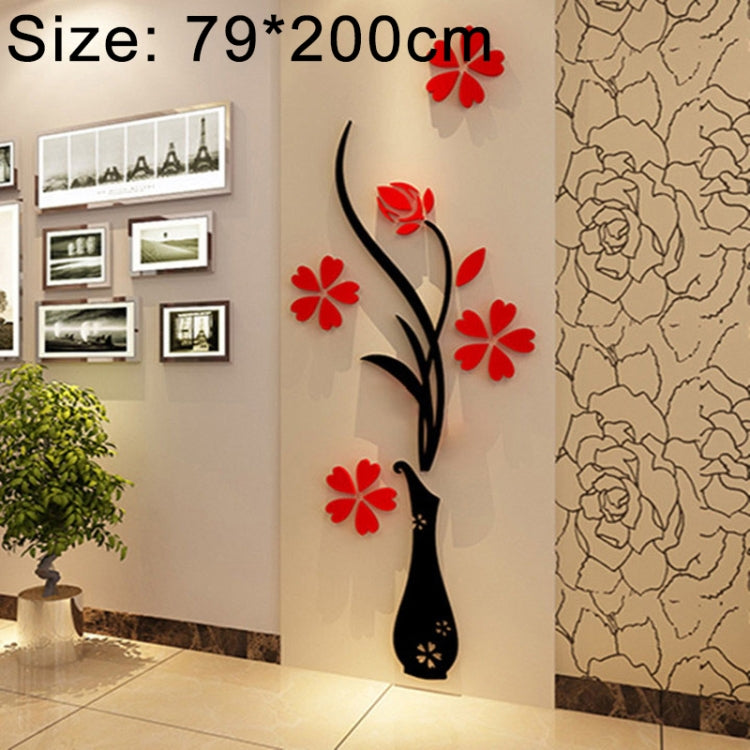 Creative Vase 3D Acrylic Stereo Wall Stickers TV Background Wall Corridor Home Decoration, Size: 79x200x4cm, Size: 79*200cm – Durable Build, Easy to Use Size: 79*200cm HC6174A