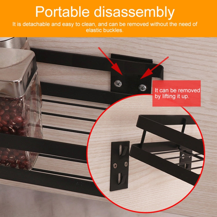 25cm Kitchen Punch-free Wall Mount Seasoning Storage Rack, 25cm – Durable Build, Easy to Use