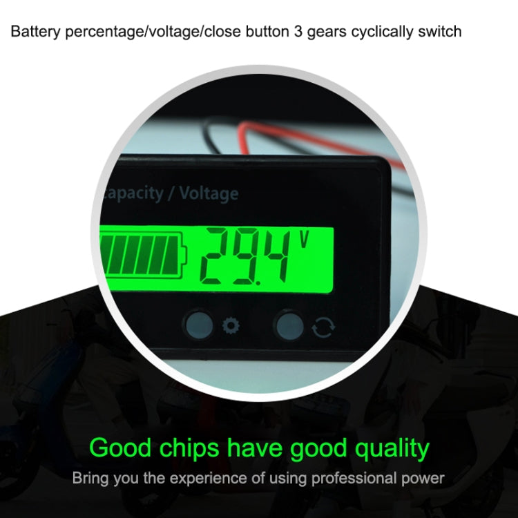 H6133 12V-84V Lead-acid Battery Voltage Tester Percentage Voltmeter Gauge Lithium Battery Status Monitor, 12V-84V White Light, 12V-84V Blue Light, 12V-84V Green Light