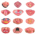 Fun Scary Horrible Mask Party Halloween Clown Latex Half Face Masks for Adult / Children, Random Style Delivery, Half Face Half Face