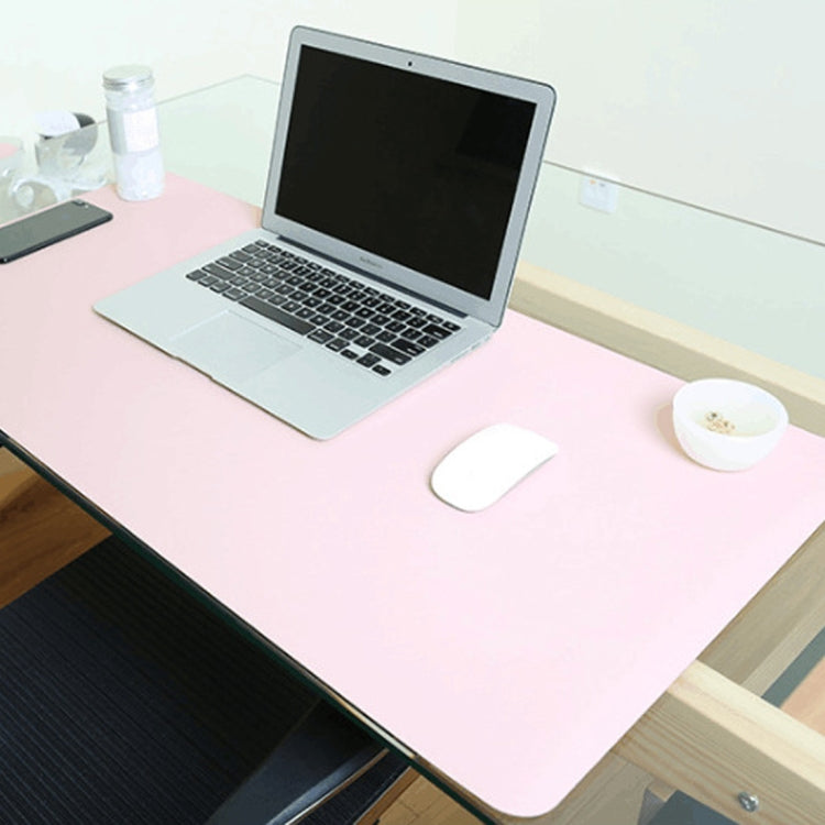 Multifunction Business Double Sided PU Leather Mouse Pad Keyboard Pad Table Mat Computer Desk Mat, Size: 80 x 40cm – Waterproof, Leather Pink White