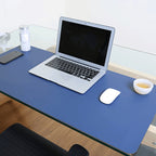 Multifunction Business Double Sided PU Leather Mouse Pad Keyboard Pad Table Mat Computer Desk Mat, Size: 80 x 40cm – Waterproof, Leather Blue + Yellow