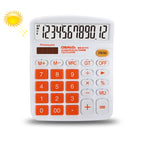 OSALO OS-837VC 12 Digits Colorful Desktop Calculator Solar Energy Dual Power Calculator Orange