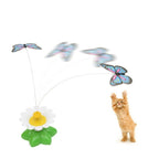Electric Butterfly Flying Around The Flower Pet Cat Toy, Flower Pet Cat Toy Flower Pet Cat Toy