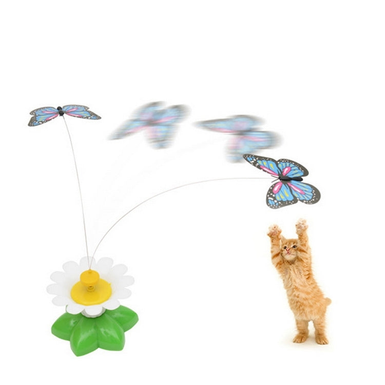 Electric Butterfly Flying Around The Flower Pet Cat Toy, Flower Pet Cat Toy Flower Pet Cat Toy