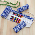 72 Slots Canvas Roll-Up Pencil Case & Pen Wrap Pouch