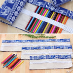 72 Slots Canvas Roll-Up Pencil Case & Pen Wrap Pouch