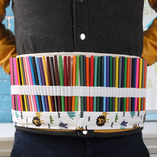 36 Slots Canvas Roll-Up Pencil Case & Pen Wrap Pouch