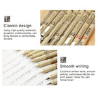 2 PCS Archival Pigment Ink Drawing Fineliner Pens Nib Manga Micron Pen, 0.25mm, 0.3mm, 0.35mm, 0.45mm, 0.5mm