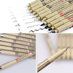 2 PCS Archival Pigment Ink Drawing Fineliner Pens Nib Manga Micron Pen, 0.25mm, 0.3mm, 0.35mm, 0.45mm, 0.5mm