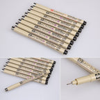 2 PCS Archival Pigment Ink Drawing Fineliner Pens Nib Manga Micron Pen, 0.25mm, 0.3mm, 0.35mm, 0.45mm, 0.5mm
