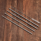 4 PCS Reusable Stainless Steel Drinking Straws + 1 x Cleaner Brush Set Kit, Straight