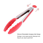 9 inch Silicone Non-slip Food Bread Barbecue BBQ Clip Tongs Kitchen Tools, 9 inch Red – Non-slip