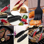 9 inch Silicone Non-slip Food Bread Barbecue BBQ Clip Tongs Kitchen Tools, 9 inch Red – Non-slip