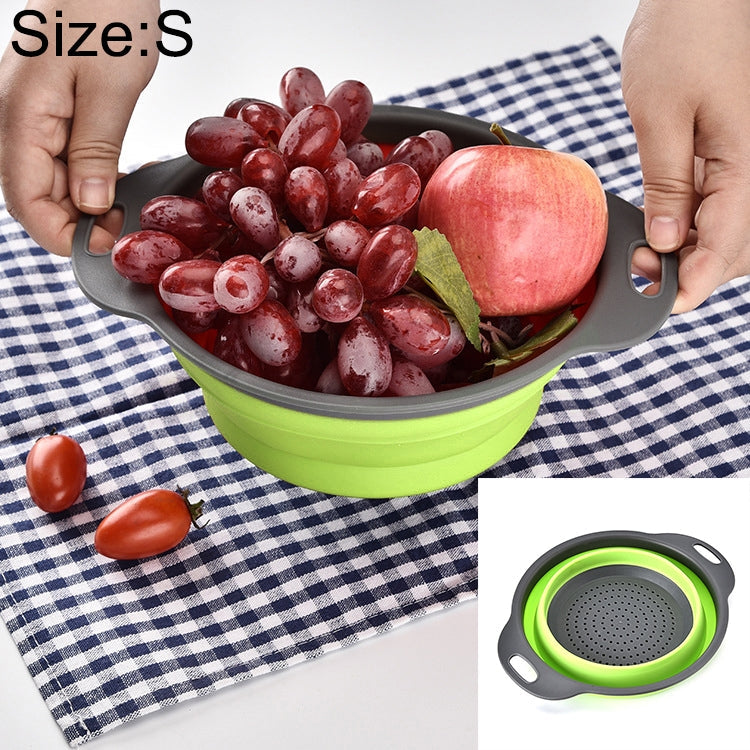 Creative Folding Vegetables Fruits Storage Basket Organizer Drain Basket, S, Size: 24.5*20*9cm, Size: S Size: S Green