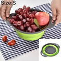 Creative Folding Vegetables Fruits Storage Basket Organizer Drain Basket, S, Size: 24.5*20*9cm, Size: S Size: S Green